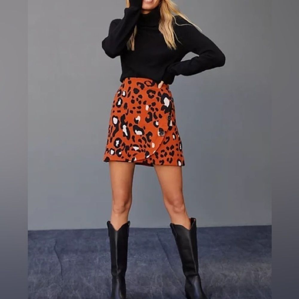 Maeve By Anthropologie Knit Mini Wrap Skirt.